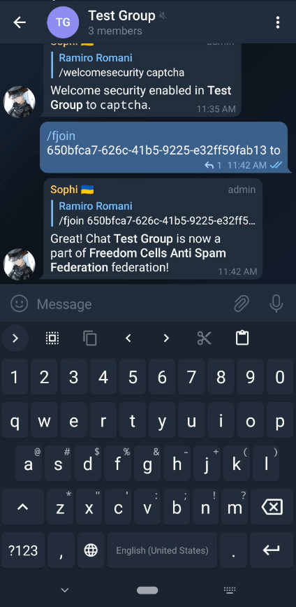 Freedom Cells Anti-Spam Federation on Telegram